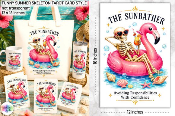 Download Funny Summer Skeleton Tarot Card Design - Card design Collection