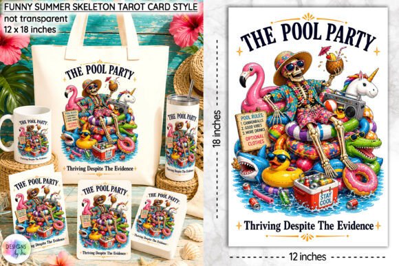 Download Funny Summer Skeleton Tarot Card Design - Card design Collection