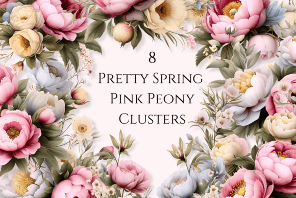 Download Watercolor Flower Clipart - Pink Peony - Premium Bundle